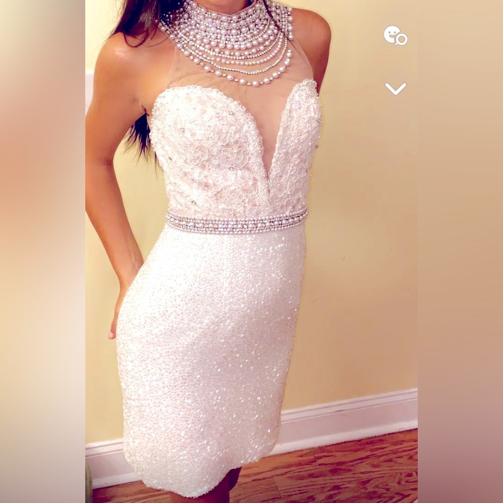 White Sherri Hill Size 2